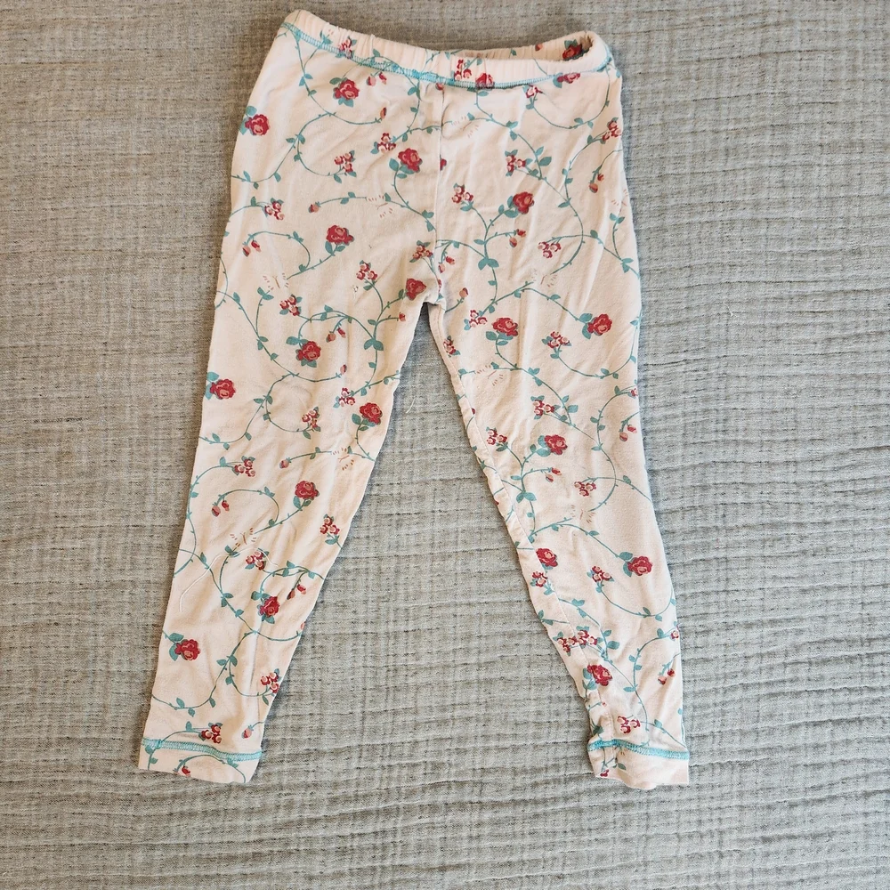 KICKEE Bamboo 2 Piece Set Kimono Floral Vines Short Sleeve pajamas 2t months